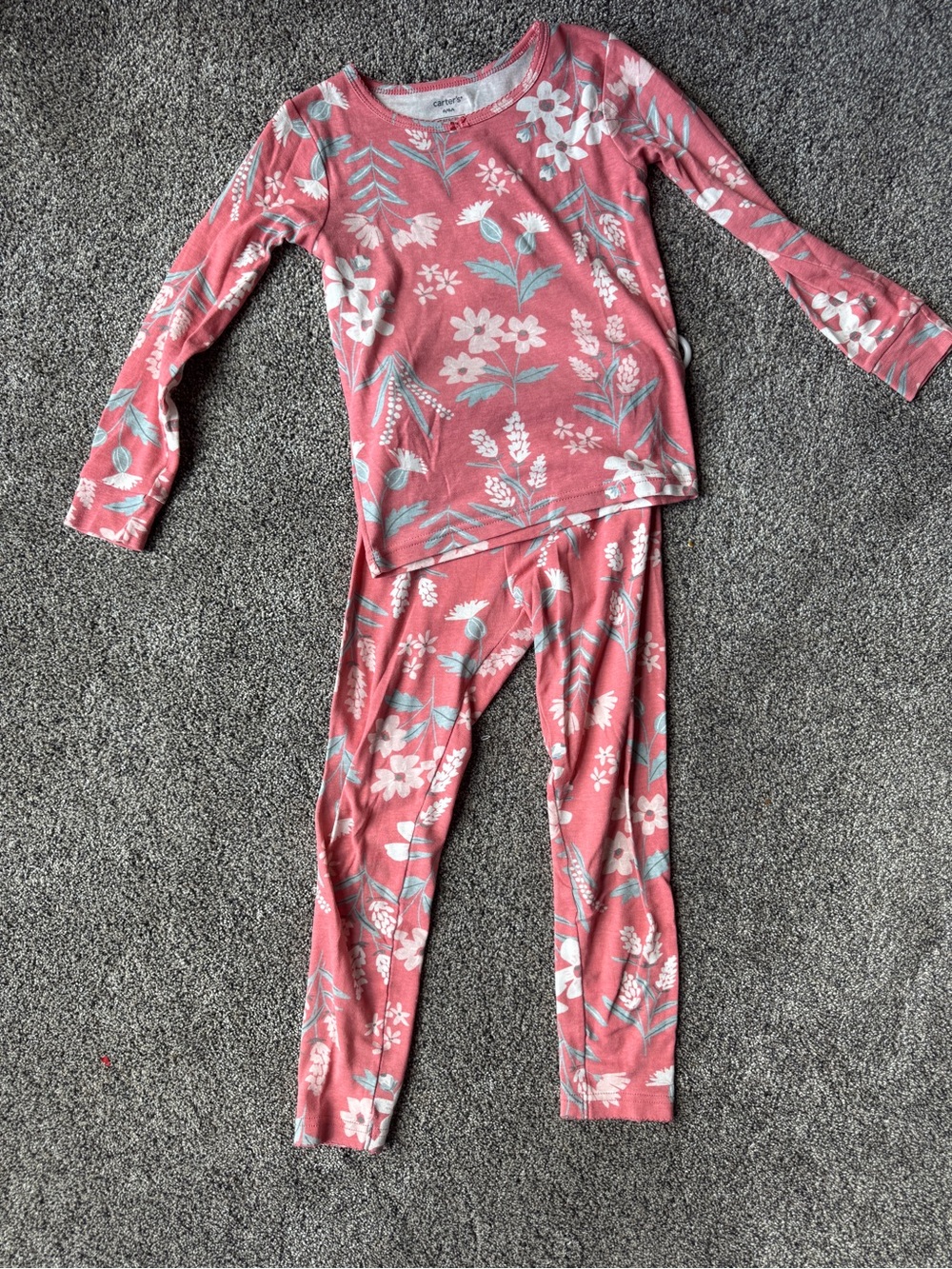 Carter's Coral Floral Long-Sleeve Pajama Set